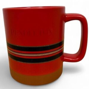 Pendleton Woolen Mills 18 oz Ceramic Coffee Mug Red Stripe Southwest Camp Cup